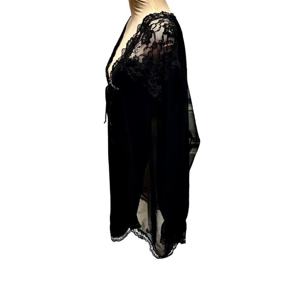 Vintage Intimate Attitudes Beaded Satin Lace Sleep Shirt 1X - Picture 4 of 13